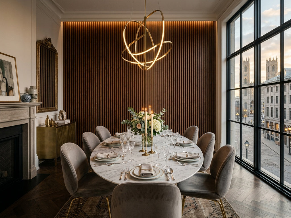 Bridle Path XL Walnut Acoustic Wall Panel — 270 × 110 cm