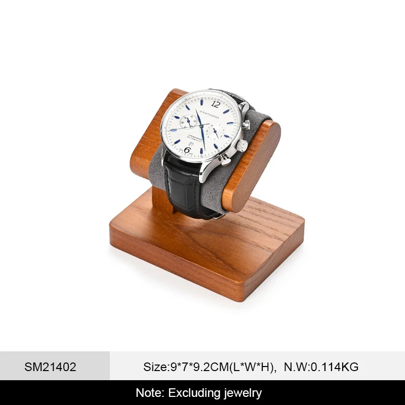 WoodTen Solid Wood Watches Display Stands Base Watch Necklace Bracelet Organizer Rack Bangle Scrunchie Headband Showcase Stands