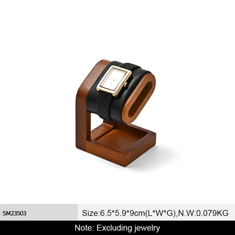 WoodTen Solid Wood Watches Display Stands Base Watch Necklace Bracelet Organizer Rack Bangle Scrunchie Headband Showcase Stands