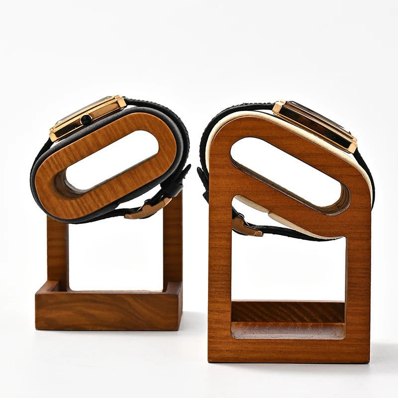WoodTen Solid Wood Watches Display Stands Base Watch Necklace Bracelet Organizer Rack Bangle Scrunchie Headband Showcase Stands
